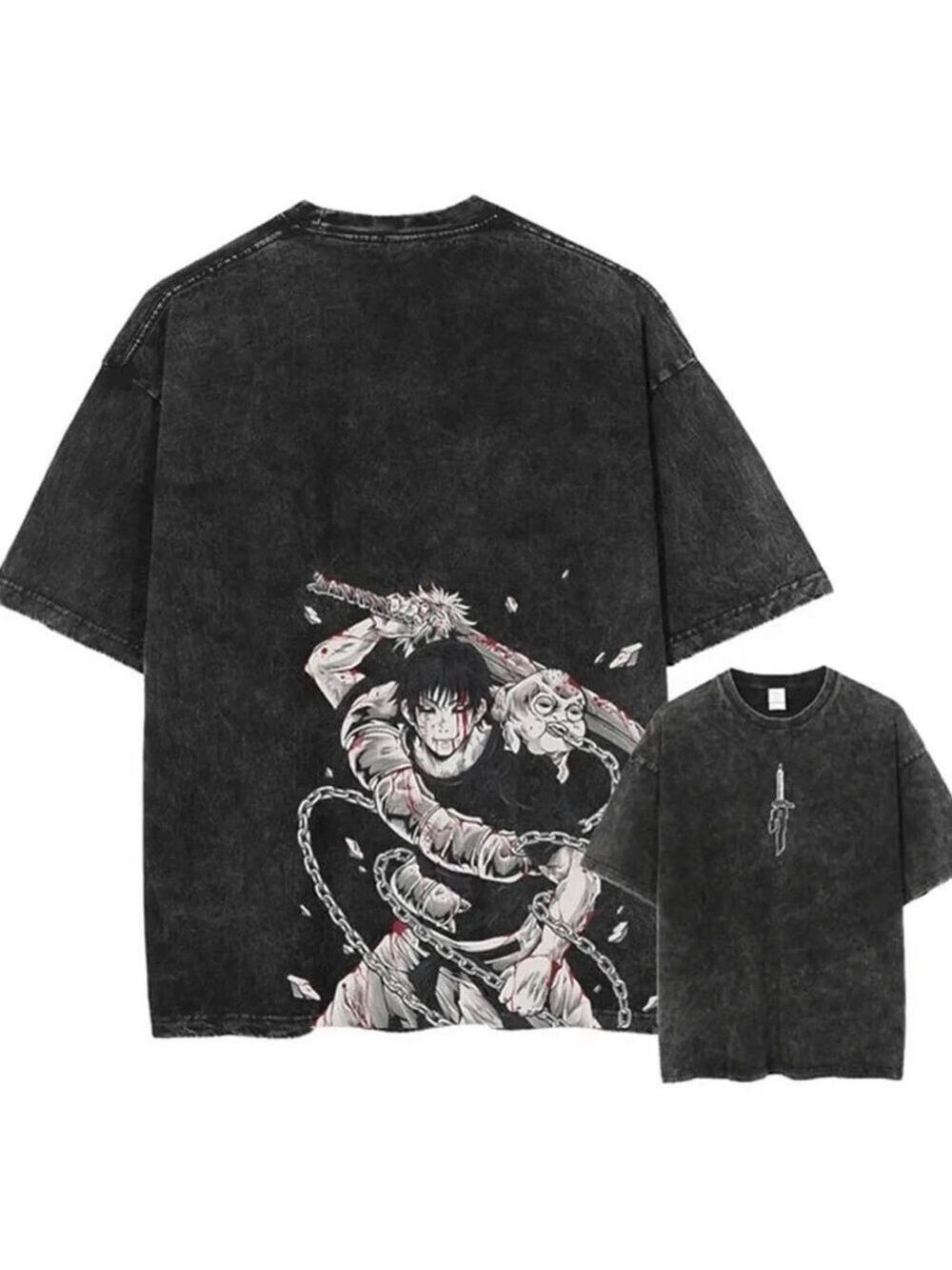 The Sorcerer Killer Toji Fushiguro Oversized T-Shirt Graphic Tee Sz 2XL